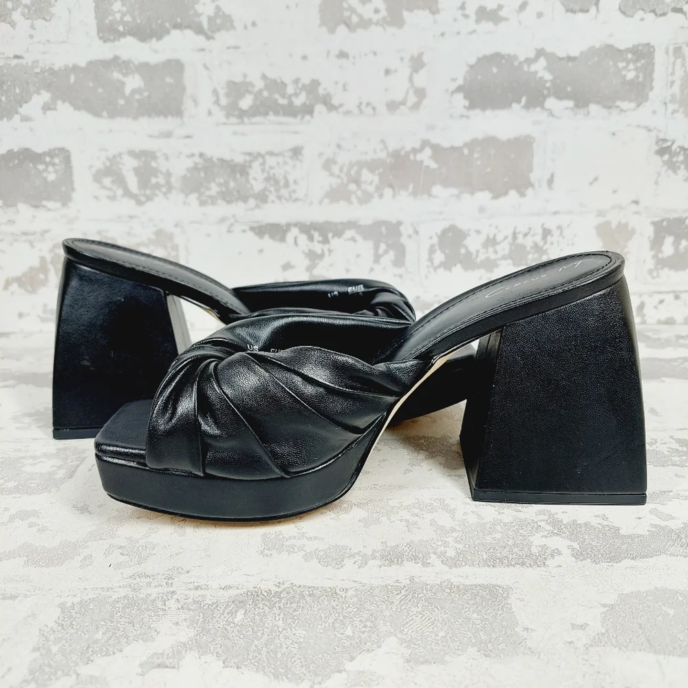 Sam Edelman Black Knotted Platform Mule Sandals